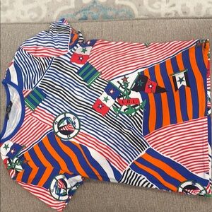 Lauren Ralph Lauren Women's Nautical Flag Tee - Blue, Red, Orange, Green